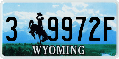 WY license plate 39972F
