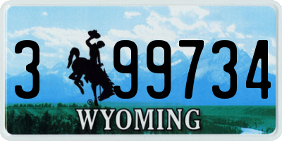 WY license plate 399734