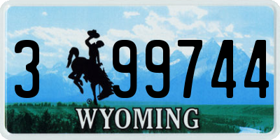 WY license plate 399744