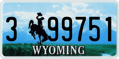WY license plate 399751