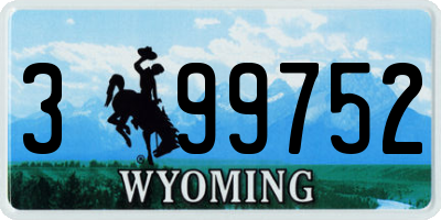 WY license plate 399752