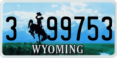WY license plate 399753