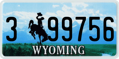 WY license plate 399756