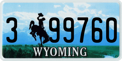 WY license plate 399760