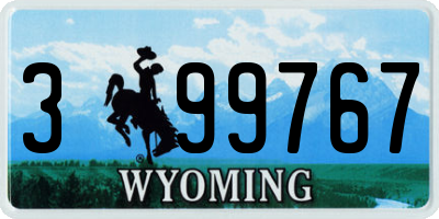 WY license plate 399767