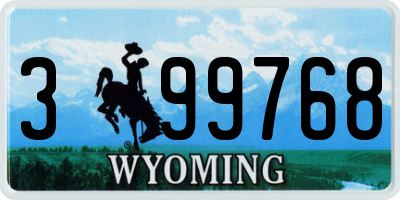 WY license plate 399768