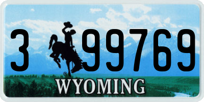 WY license plate 399769