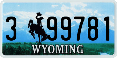 WY license plate 399781