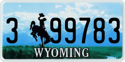 WY license plate 399783