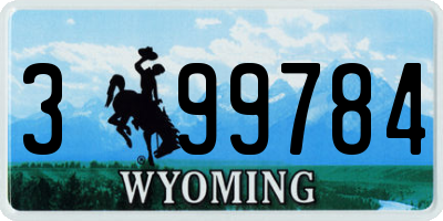 WY license plate 399784