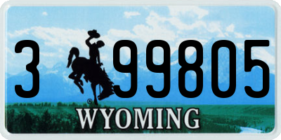 WY license plate 399805