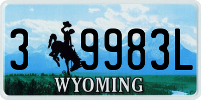 WY license plate 39983L