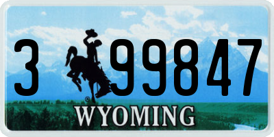 WY license plate 399847