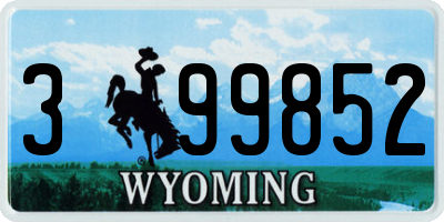 WY license plate 399852