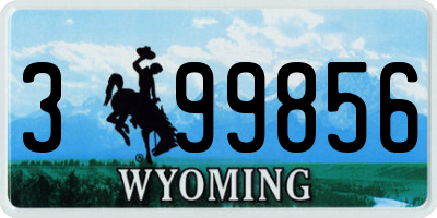 WY license plate 399856