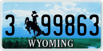 WY license plate 399863