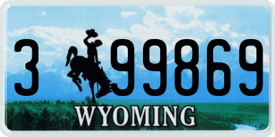 WY license plate 399869
