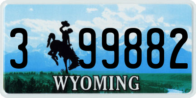 WY license plate 399882