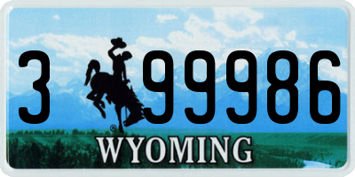 WY license plate 399986