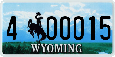 WY license plate 400015