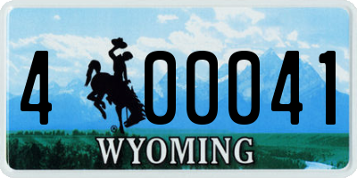 WY license plate 400041
