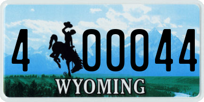 WY license plate 400044