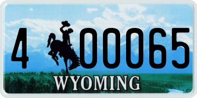 WY license plate 400065