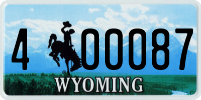 WY license plate 400087