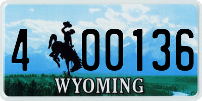 WY license plate 400136