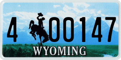 WY license plate 400147
