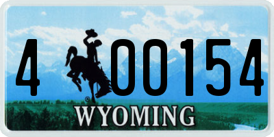 WY license plate 400154