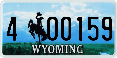WY license plate 400159