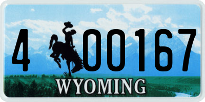 WY license plate 400167