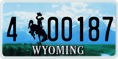 WY license plate 400187