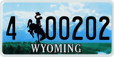 WY license plate 400202