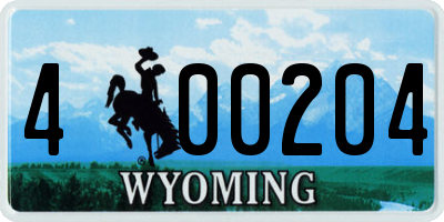 WY license plate 400204