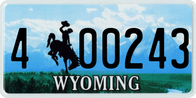 WY license plate 400243