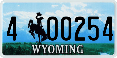 WY license plate 400254