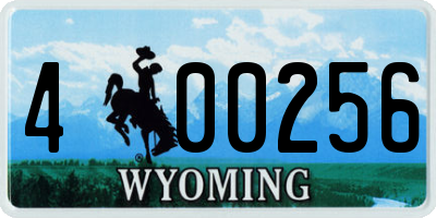 WY license plate 400256