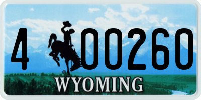 WY license plate 400260