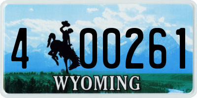WY license plate 400261