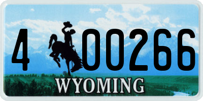 WY license plate 400266