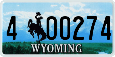 WY license plate 400274