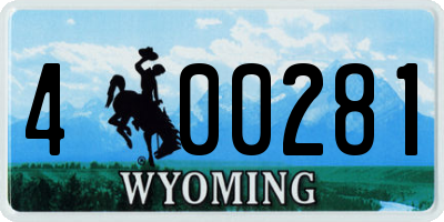 WY license plate 400281