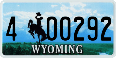 WY license plate 400292