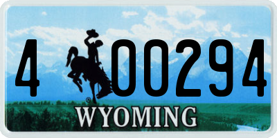 WY license plate 400294