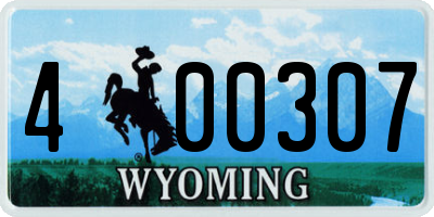WY license plate 400307