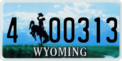 WY license plate 400313