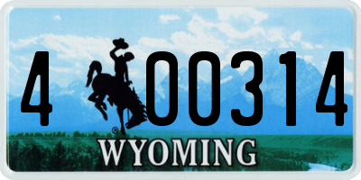 WY license plate 400314