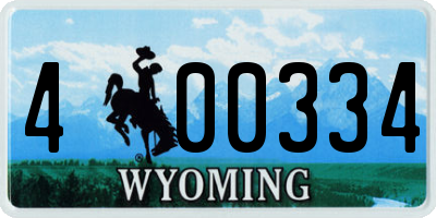 WY license plate 400334